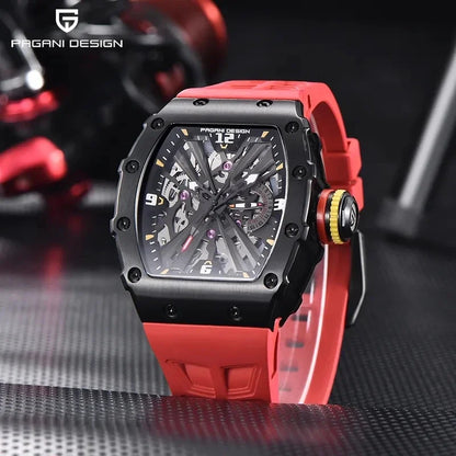 PAGANI DESIGN 42 MM Herren-Skelett-Quarzuhr Japan VH65 Saphirglas Edelstahl 50M wasserdicht Armbanduhren PD1738 Neu