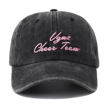 Unisex Letter Embroidery Washed Cotton Baseball Cap Adjustable Vintage Distressed Dad Hats for Women Men Gorras Para Hombres