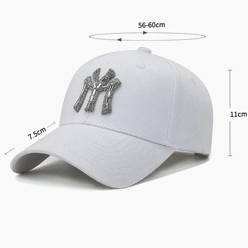 MY kšiltovka s kamínky pro ženy na jaro a podzim, ležérní streetwearová venkovní kšiltovka s kachním kšiltem, módní univerzální baseballová čepice proti slunci