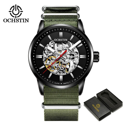 OCHSTIN Automatikuhren für Herren – Luxus, Royal, Leuchtend, Skelett, wasserdicht, mechanisch, modisch – Herrenuhren als Geschenke für Männer