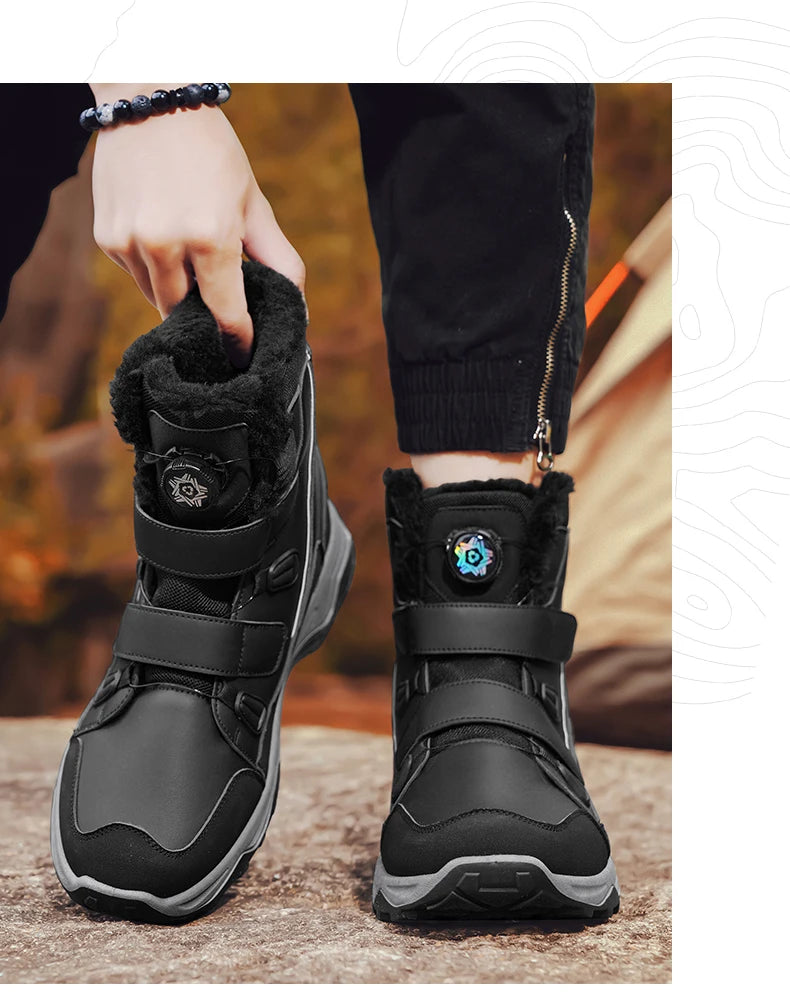 Bottes de neige imperméables pour hommes, chaussures d'extérieur d'hiver, semelle intermédiaire chaude avec antidérapantes, résistantes à l'abrasion, 2025