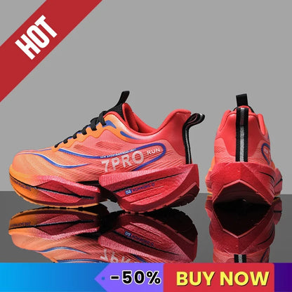 NEW Sports Running Shoes Men Marathon Breathable Comfortable Women Athletic Training Outdoor Sneakers Air Cushion Carbon Plate