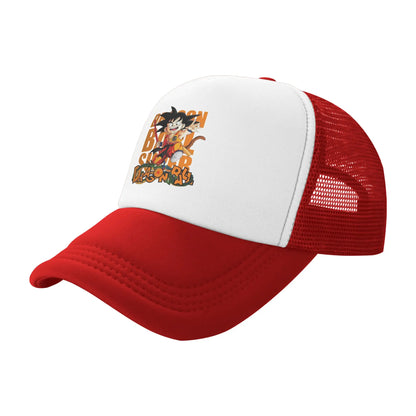 Dragon Ball Z Trucker Hat Super Saiyan Son Goku Hat Sun Hat Sun Caps Adjustable Snapback Caps Mesh Baseball Caps Wholesale New