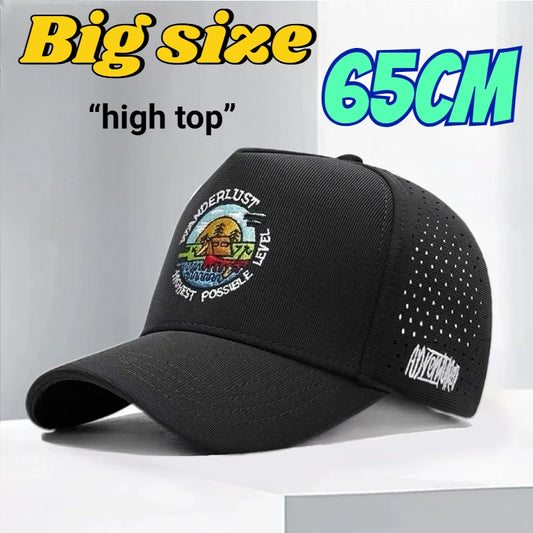 Big Size Closed Back Baseball Caps Mesh Breathable Trucker Caps for Big Heads Men Extra Large Head High Top Sports Cap 60cm 65cm
