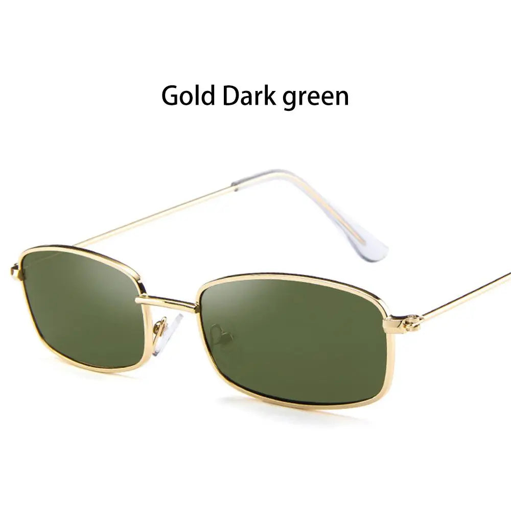 Small Rectangle Sunglasses Women Metal Square Vintage Sun Glasses Brand Designer Men Retro 90s Trendy Gradient Eyewear Shades