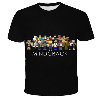 3D Printed Casual Summer Cute Boys Girls Building Blocks Cartoon T-shirt Boys T Shirt Minecraft Popular Tops Inside Outside Mc