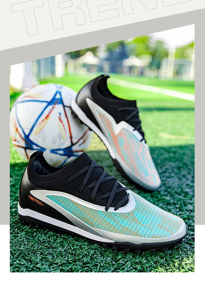 Botas de fútbol para hombre, con tacos para exterior, transpirables, antideslizantes, para adultos, con tacos largos, deportivas, de entrenamiento, para niños, para partido, cómodas