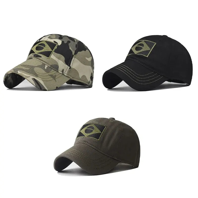 Army Camouflage Male Baseball Cap Men Embroidered Brazil Flag Caps Outdoor Sports Tactical Dad Hat Casual Hunting Hats