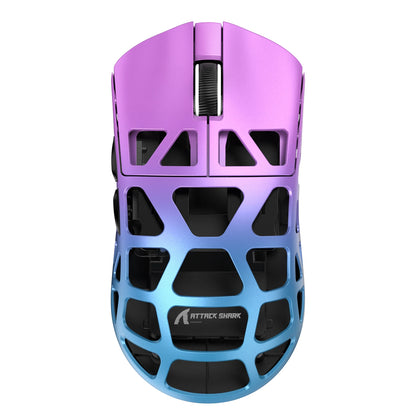 ATTACK SHARK R3 8KHz-mus i magnesiumlegering, PixArt PAW3395-sensor, op til 26000 DPI, 2.4G/BT/kablet, 46g superlet, til PC/Mac