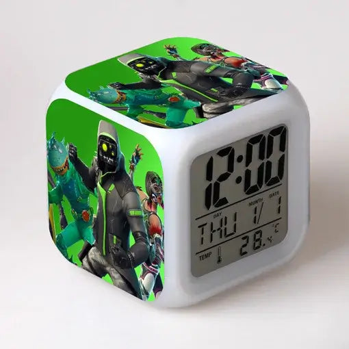 Fortnite-Wecker, niedlich, modisch, im Cartoon-Stil, personalisiert, kreativ, Kawaii, minimalistischer LED-Wecker, Geschenk zum Geburtstag von Freunden