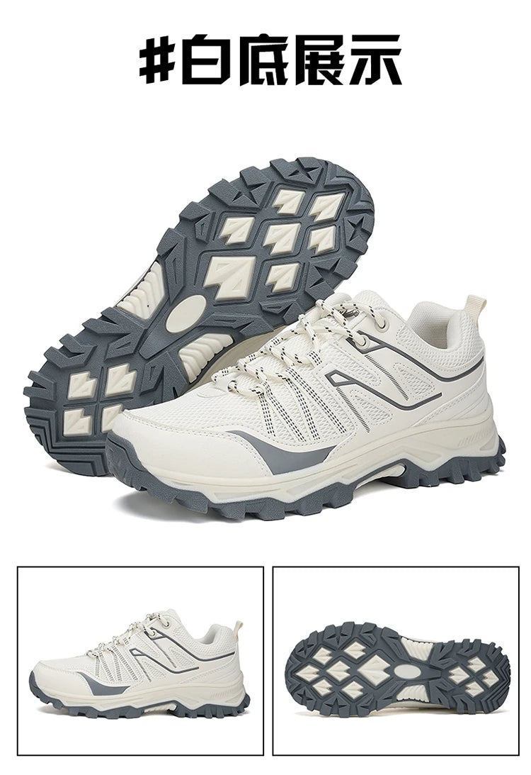 New Large Outdoor Mountaineering Shoes Men Spring and Autumn Mesh Breathable Sneakers Outdoor Travel Hiking Non-Slip Shoes
