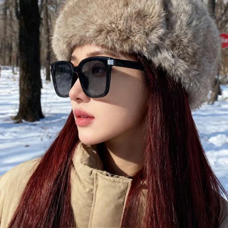 Fashion Korean Vintage Square Sunglasses Women Oversized Sunglass Men Retro Trend Black Sun Glasses Shades Goggle UV400 Eyewear