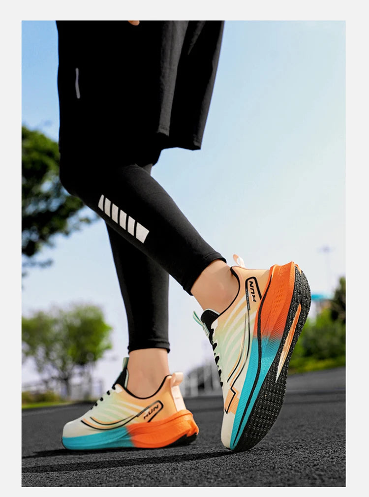 Men's Cushioning Running Shoes with Carbon Plate Marathon Women Lightweight Casual Sneakers for Jogging Workout Fitness Exercise