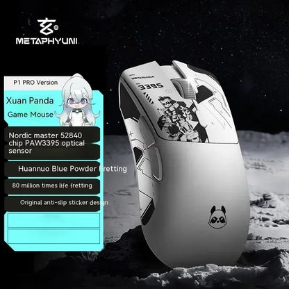 Metaphyuni Metapanda P1 Wireless Mouse P1 Pro Max Paw3395 Low Latency Lightweight E-Sports Gaming Mouse Ergonomics PC Gamer Gift