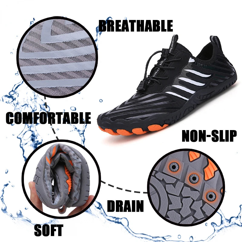 Herren Damen Wasserschuhe Aqua-Schuhe Drainage-Schuhe Strandsport Schwimmsandalen Schnelltrocknend Bootfahren Barfuß Tauchen Angeln Surfen Sneaker