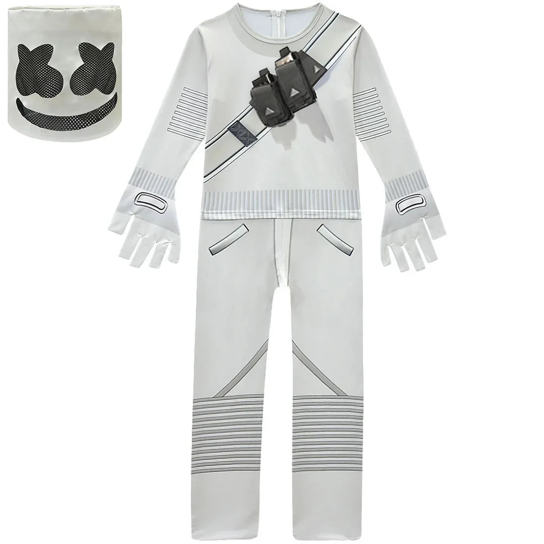 ❤★❤Fatos macacão DJ guerrilla warfare para crianças, roupa de cosplay de palhaço, fato de Halloween, Natal, festa temática, jogo, cosplay Fortnites Co★♥★