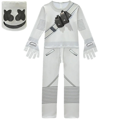 ❤★❤Fatos macacão DJ guerrilla warfare para crianças, roupa de cosplay de palhaço, fato de Halloween, Natal, festa temática, jogo, cosplay Fortnites Co★♥★