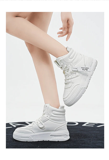 Fashion Casual Sneakers High Top Skateboard Shoes Student Boots Men and Women Trend Wear Resistant Two-color Couples