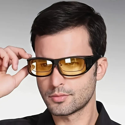2 szt. Okulary z widzeniem nocnym do jazdy samochodem, okulary przeciwsłoneczne, okulary sportowe na świeżym powietrzu, do jazdy na rowerze i wędkowania, na dzień i na noc, unisex