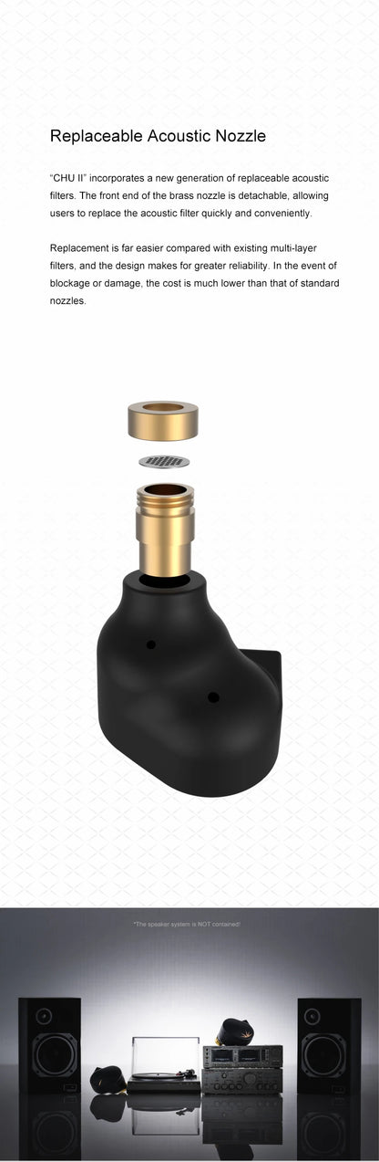 Moondrop CHU II Dynamic Driver In-ear Headphone CHU2 Monitor IEM Earphone CHU II 3.5mm Earbud With Detachable 0.78mm cable