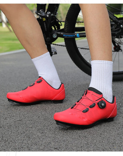 Zapatillas de ciclismo para hombre, bicicletas de carretera, mujer, competición, con cierre automático, velocidad, zapatillas deportivas de ciclismo, zapatillas de ciclismo con calas SPD para mujer