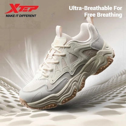Xtep Casual Shoes Spring And Summer Lightweight Sports Shoes Thick Sole Fashionable Street Style Sneakers 875319320004