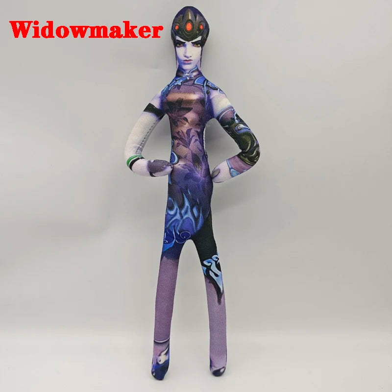 26cm Various Postures Flexible Body Wire Anime Game Overwatch D.Va / Doomfist / Genji / Widowmaker Plush Toy Figure Plushie Doll