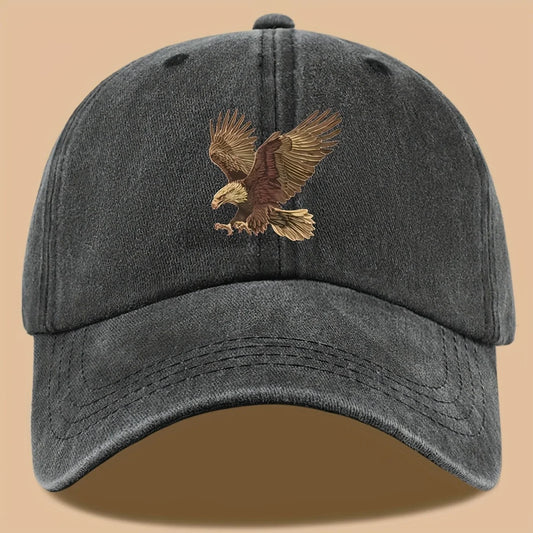 Eagle print baseball cap, adjustable for both men and women, suitable for hiking, fishing, and vacation exploration