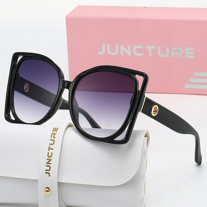 JUNCTURE Oversized Square Sunglasses Women Fashion Sun Glasses Yellow Gradient Lady Party Holiday Gifts Sunglasses for Women