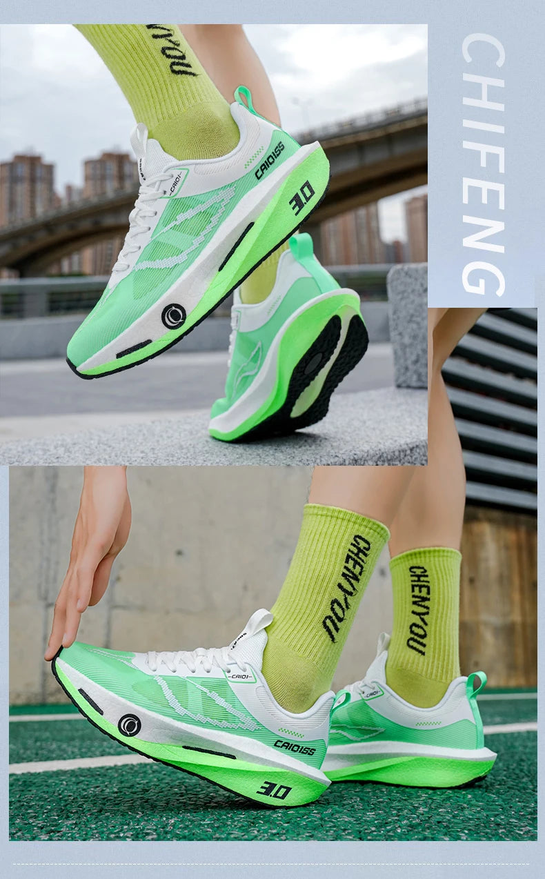 Buty do biegania z karbonową płytką do maratonu, męskie, sportowe, specjalistyczne, oddychające, lekkie, damskie, wygodne sneakersy sportowe outdoorowe