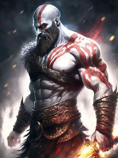 God Of War Ragnarok 5D DIY Diamond Painting Kit Greek Mythology Kratos Art Mosaic Cross Stitch Handcraft Home Room Decor Gift