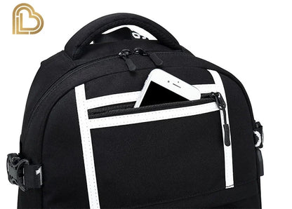 Ultima Knight F-Fortnited Battle Royale Backpack with USB Charging Anime Figures Study Stationery Compartment for Students
