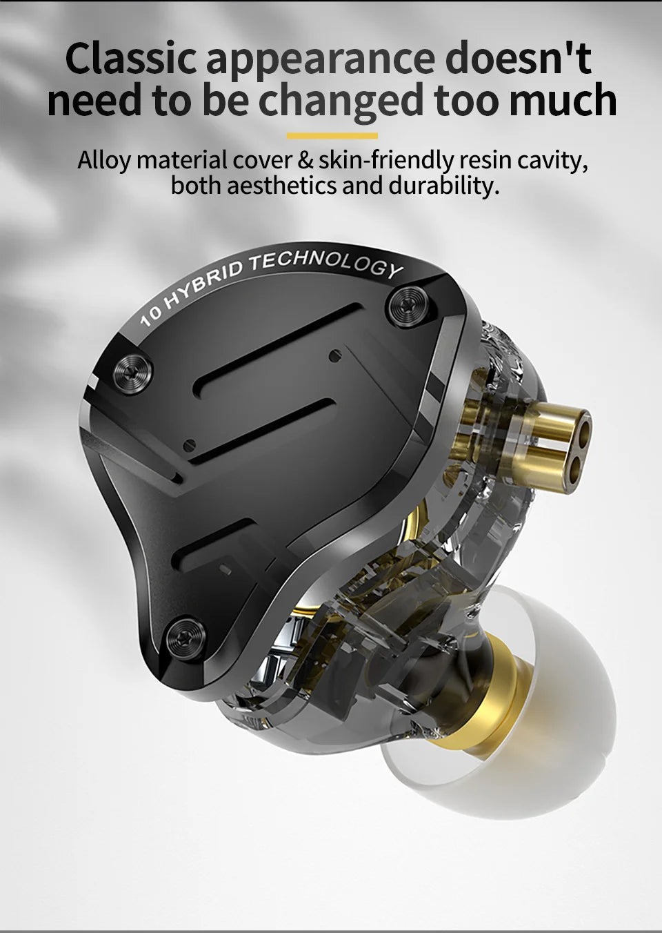 KZ ZS10 PRO X HiFi Hybrid Driver Earphones Metal In-Ear Monitor Headphones with Bass, Detachable Cable, Noise Isolation, and Microphone