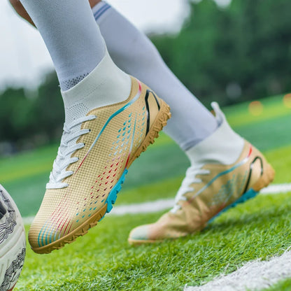 Herren-Fußballschuhe Herren-Rasen-Fußballschuhe, atmungsaktiv, weich, Outdoor-Fußballschuhe, Stollen, lange Spikes, bequeme Trainings- und Sportschuhe für Herren