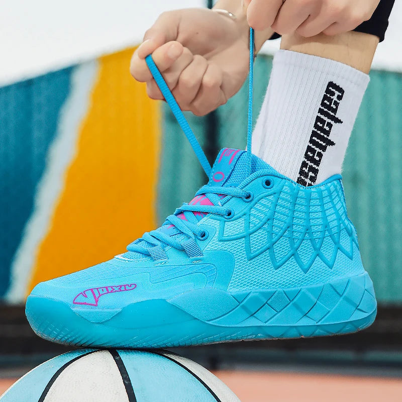 Mládežnické basketbalové boty pro skutečný boj, outdoorové, pohodlné, s odpružením, odolné proti opotřebení, módní, prodyšné