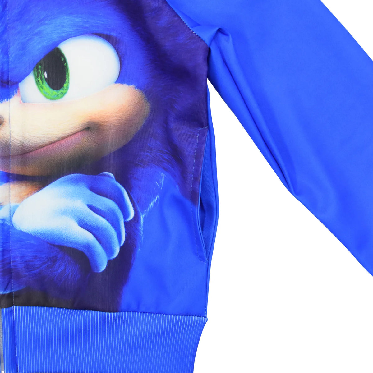Felpa con cappuccio unisex per bambini con costume di Sonic the Hedgehog, blu, per Halloween, cosplay e feste in maschera