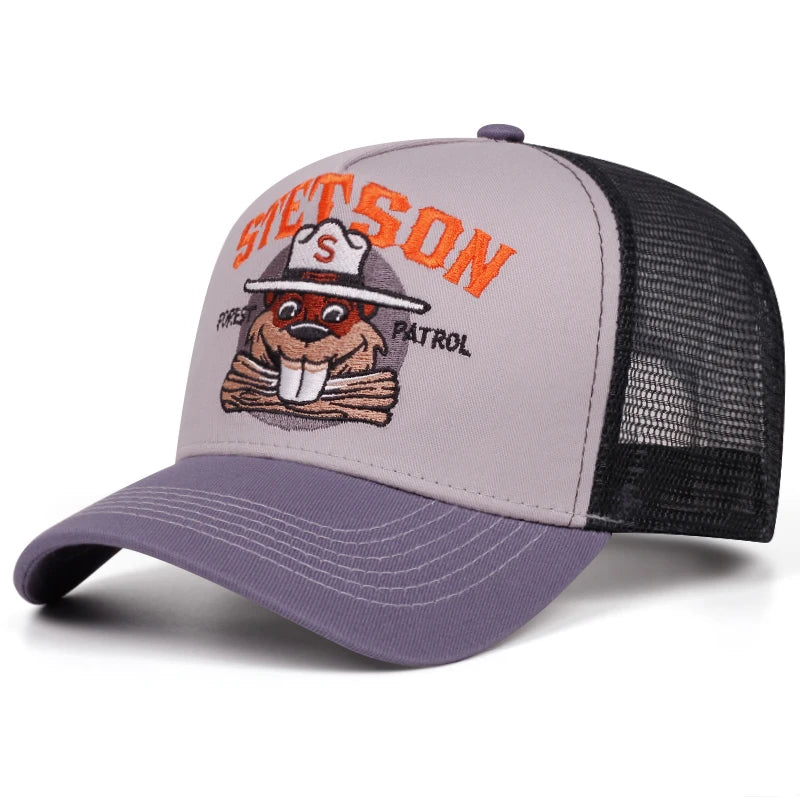 2025 Fashion Cartoon New Truck Hat STETSON Groundhog Net Hat Street Hip Hop Hat Outdoor Sports Sunshade Hat Baseball Hat Unisex