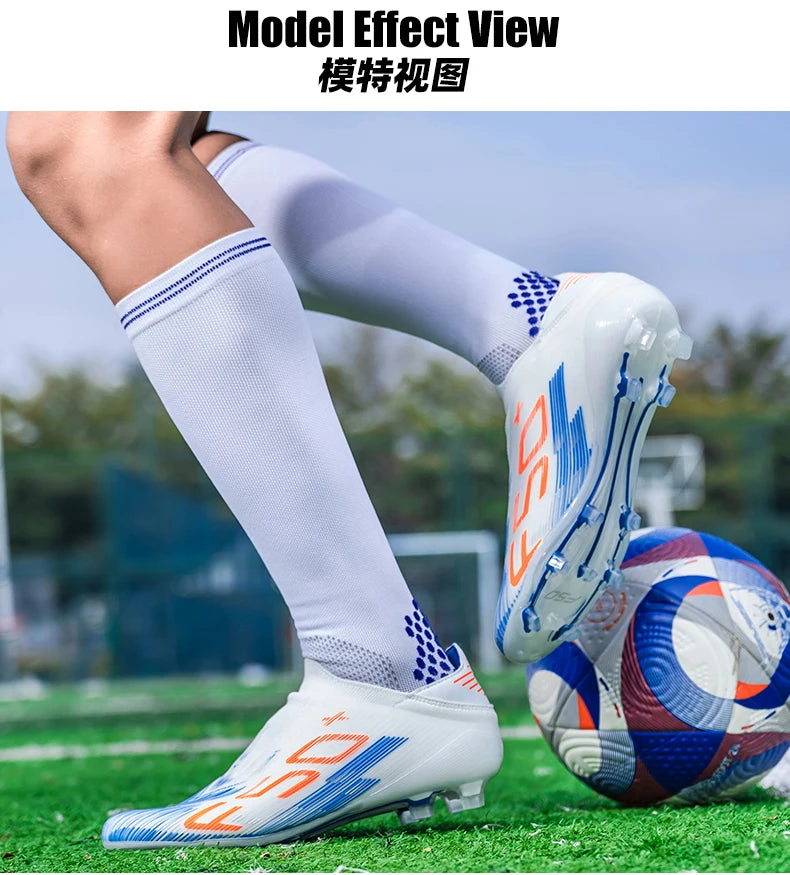 Men's Soccer Shoes Grass Football Boots Ultralight Sport Comfortable Indoor Cleats Non Slip Fg Turf Futsal Adult Non-Slip
