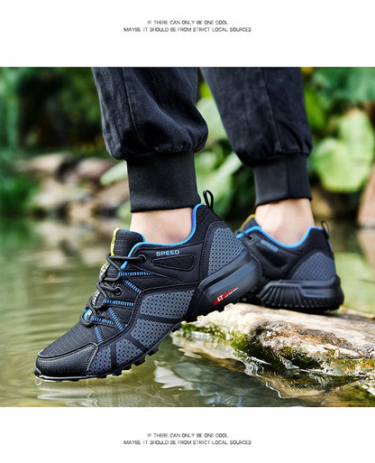 Scarpe da trekking da uomo all-terrain, scarpe sportive outdoor in mesh traspirante, antiscivolo e resistenti all’usura, scarpe da trekking e ciclismo outdoor