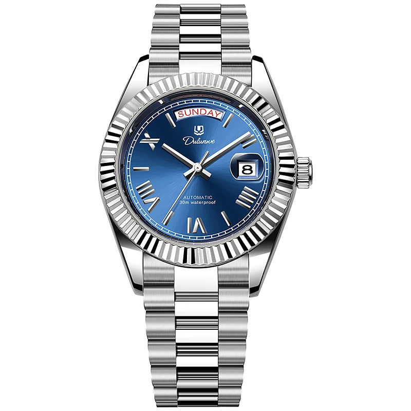 Top Brand Business Men's Watches Luxury Calendar Week Automatic Mechanical Watch for Man Waterproof Gold Stainless Steel
