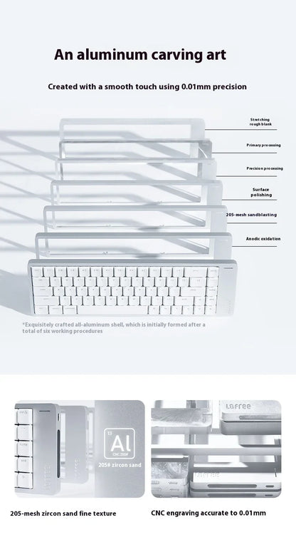 Lofree FLOW2 Mechanical Keyboard Business Office Wireless Bluetooth Wired Quiet & Gentle Sound Compatible Mute Aluminum Lump