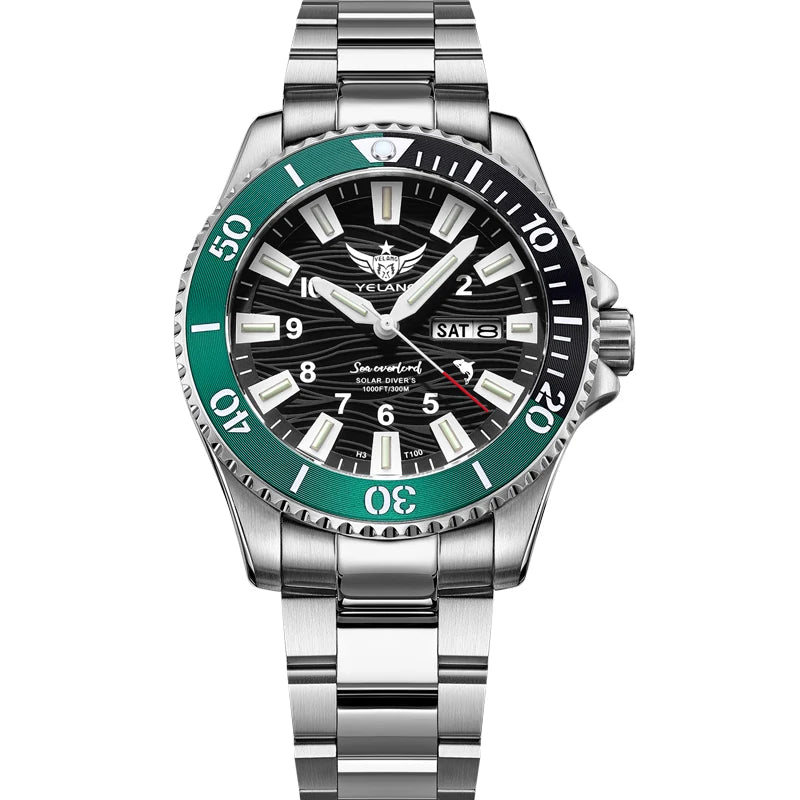 Yelang V1217 42mm Japan Eco-Drive Solar Watch Men's Watch 300M Diver Watch  30ATM Professional Waterproof  Sapphire Luminous