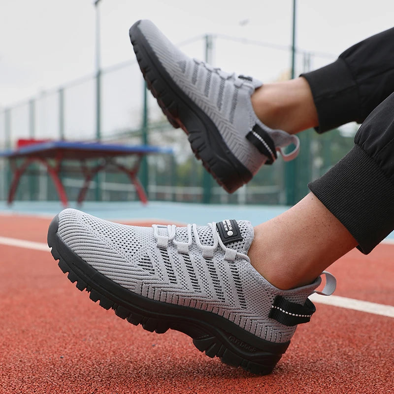 Men's Casual Shoes Breathable Flyknit Mesh Upper Comfortable Outdoor Walking, Cycling, Exercise Shoes for Men Tenis Para Hombre