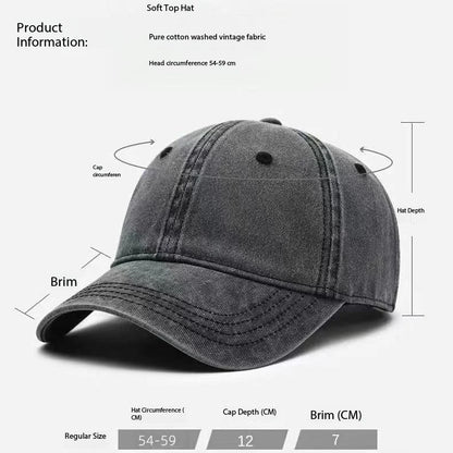New 2026 high-quality Toyota pure cotton baseball cap with a vintage washed soft-top design, suitable for outdoor cycling and su