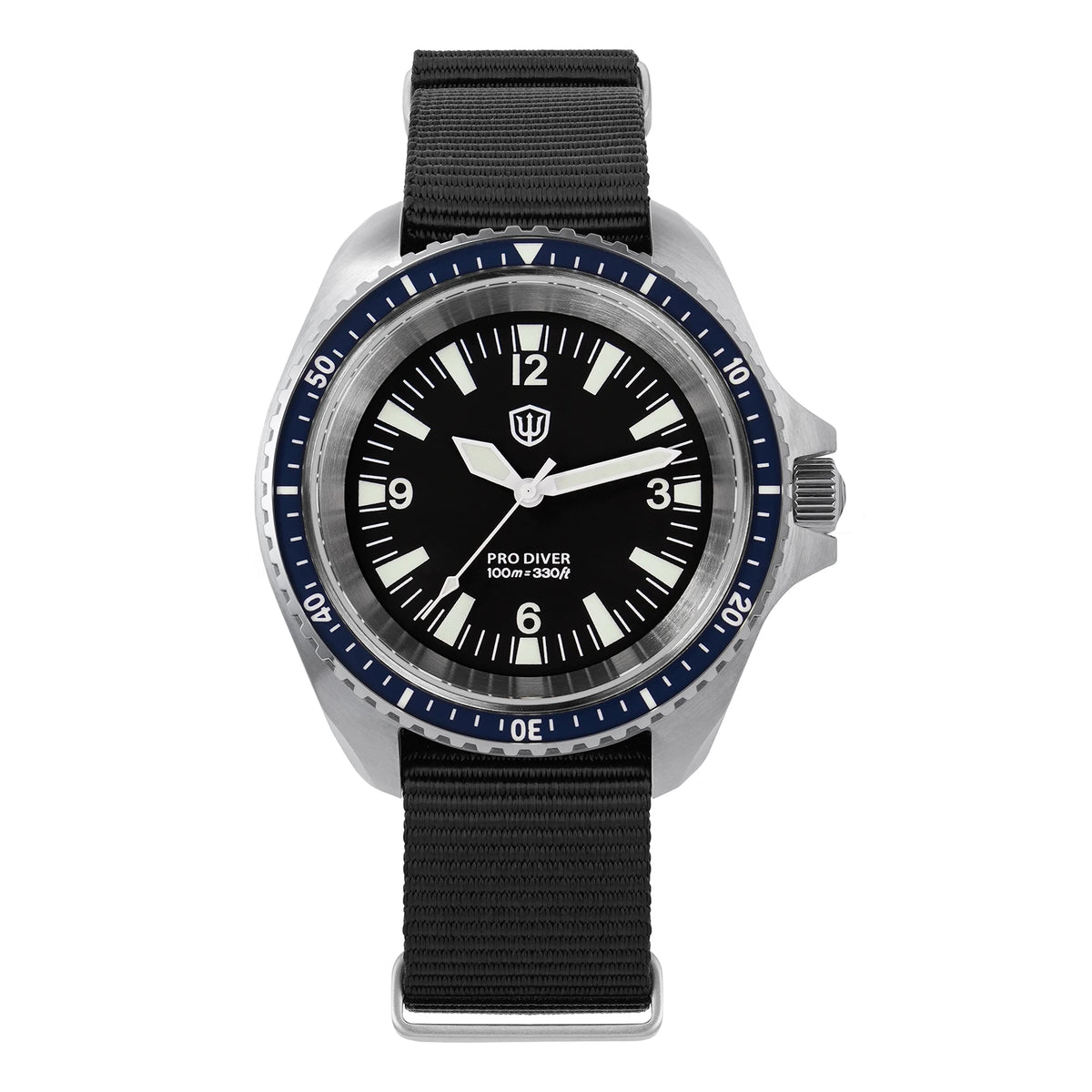 Herenhorloge van roestvrij staal. Vorm van de kast: rond