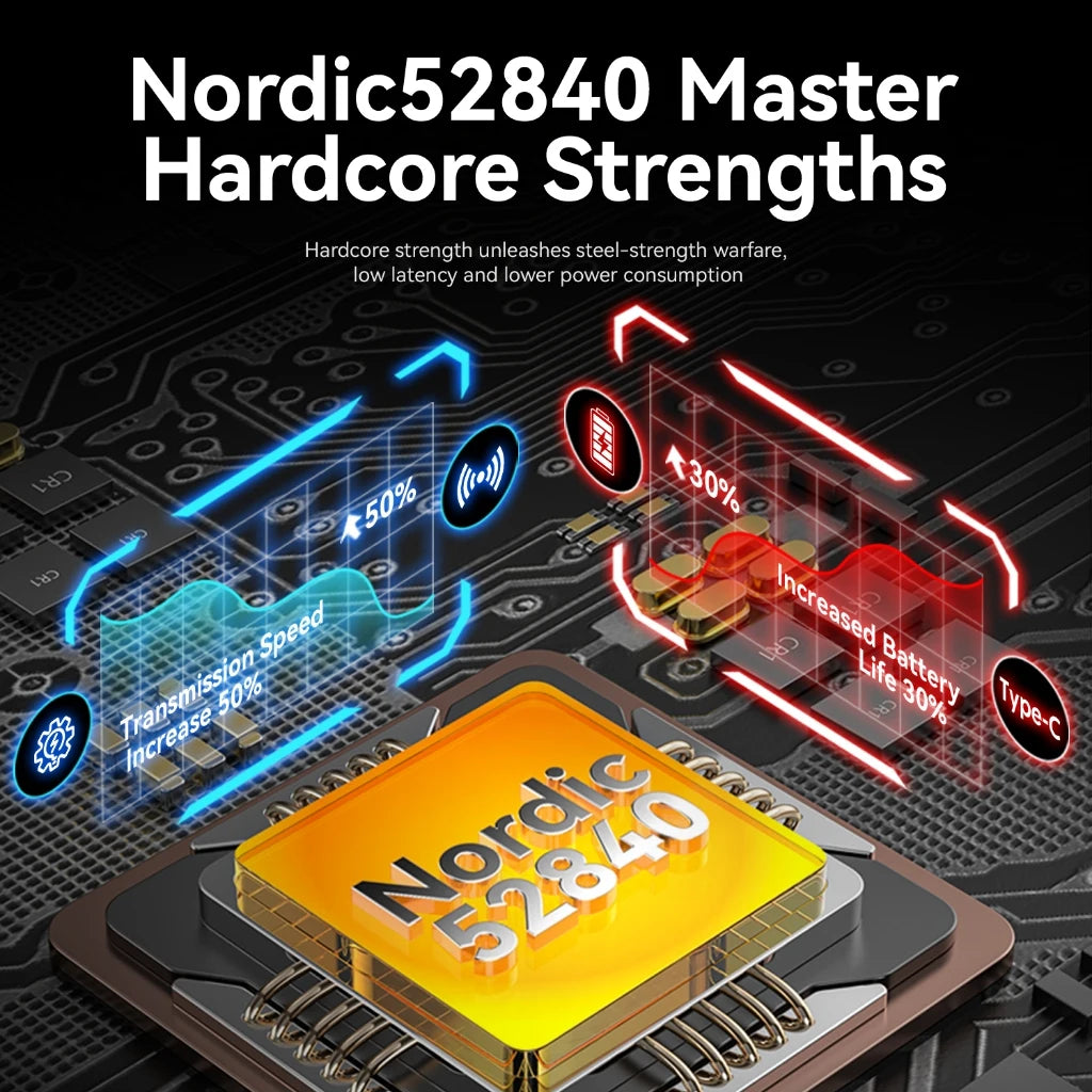 Attack Shark R6 žaidimų pelė, 38g itin lengva, belaidė su PAW3950 8K apklausos dažniu, Nordic 52840, 24000DPI, trijų režimų