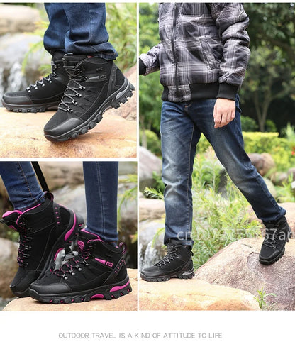 Couples Outdoor Hiking Shoes Comfortable Wear-Resistant Camping Climbing Mountain Shoes Breathable Sports Shoes Camping Boots