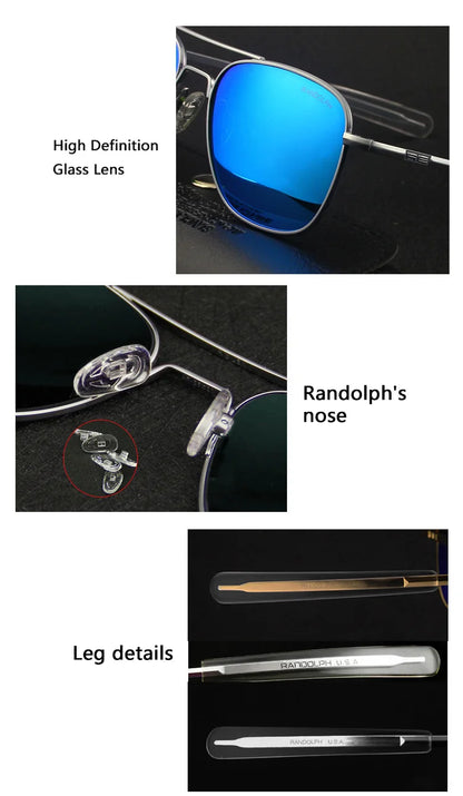 RE Sunglasses Man American Army Military Aviation Pilot Sun Glasses Glass Lens Woman Luxury Brand Vintage Metal Titanium Frame