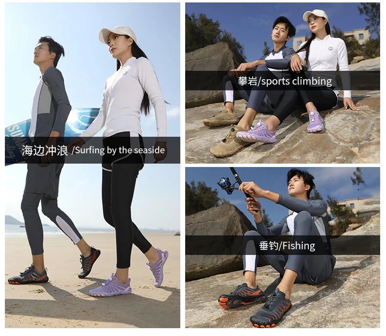 Scarpe da acqua unisex ad asciugatura rapida, scarpe da acqua antiscivolo, sneakers da spiaggia a piedi nudi per uomo e donna, per nuoto, surf, guado e sport all'aria aperta