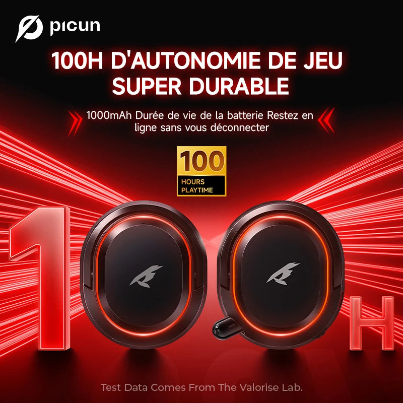 Picun G2 kabelloses Gaming-Headset Bluetooth 5.3 – 7.1-Surround-Sound, ENC-Mikrofon, 100H Akku, Low-Latency-Kopfhörer für PC, PS5, PS4, Switch & Mobile